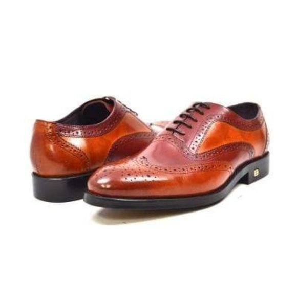 British Walkers Adam Men's Burgundy and Cognac Leather Loafers